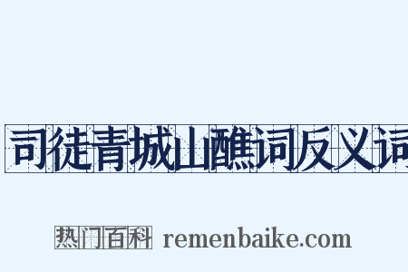 司徒青城山醮词反义词是什么意思的图片
